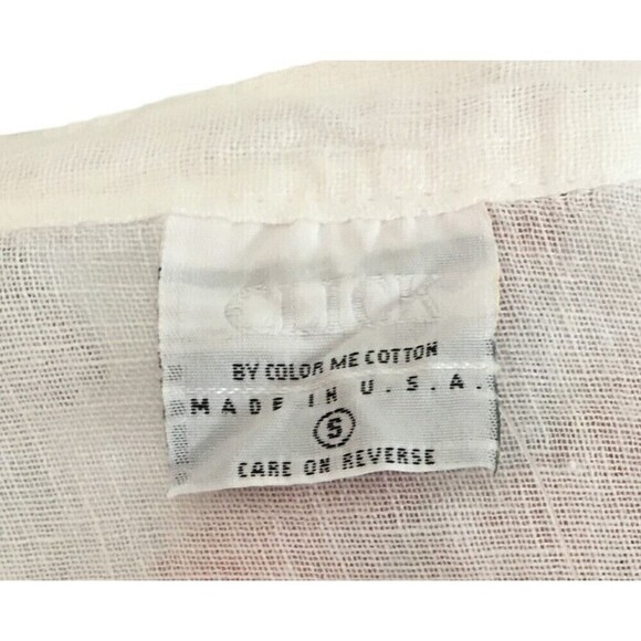 Color Me Cotton Size Small White Top Long Sleeve Light Weight Linen Button Up - Picture 3 of 4